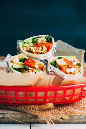 Vegan Breakfast Burrito with Scrambled Tofu